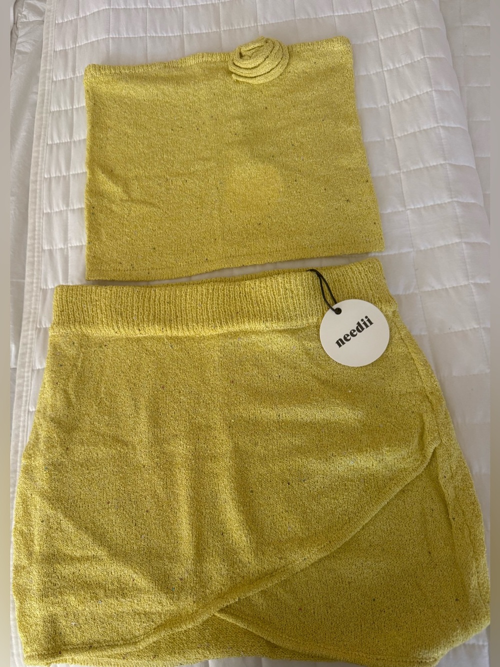Needii Yellow Knit Two-Piece Set